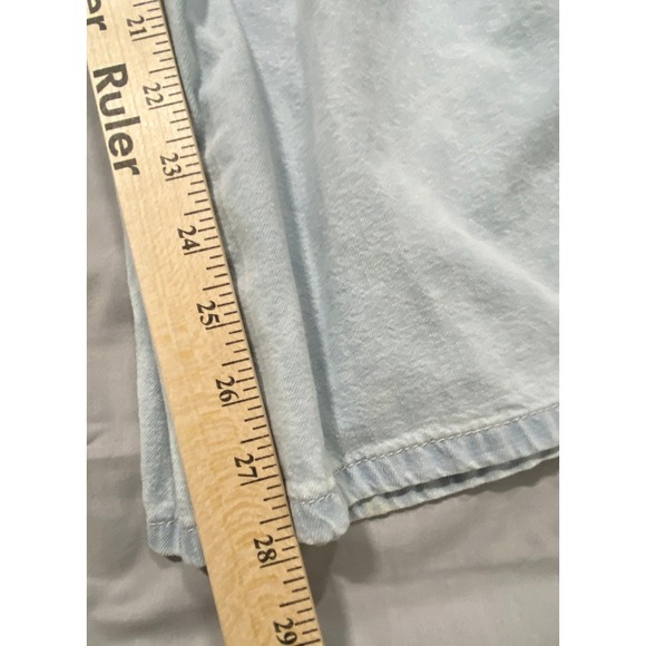 Free People We The Free Tiered Wide Leg Denim Pants Light Wash Blue Womens 6 - Picture 7 of 16